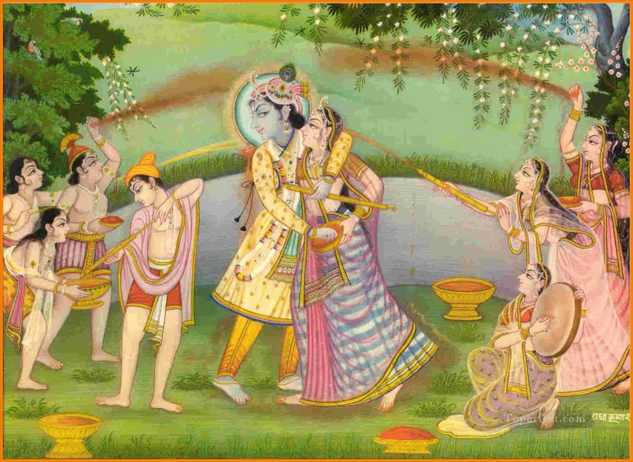 Radha Krishna 21 Hindoo Oil Paintings
